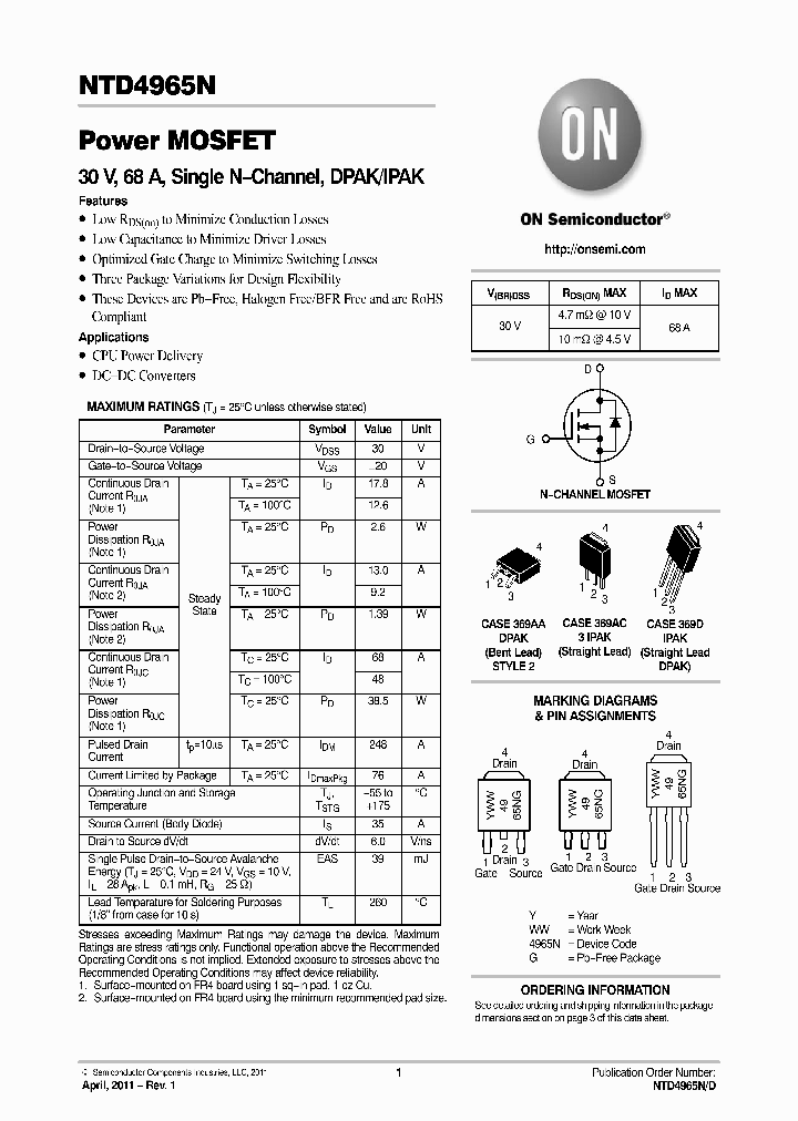 NTD4965N-35G_2861587.PDF Datasheet