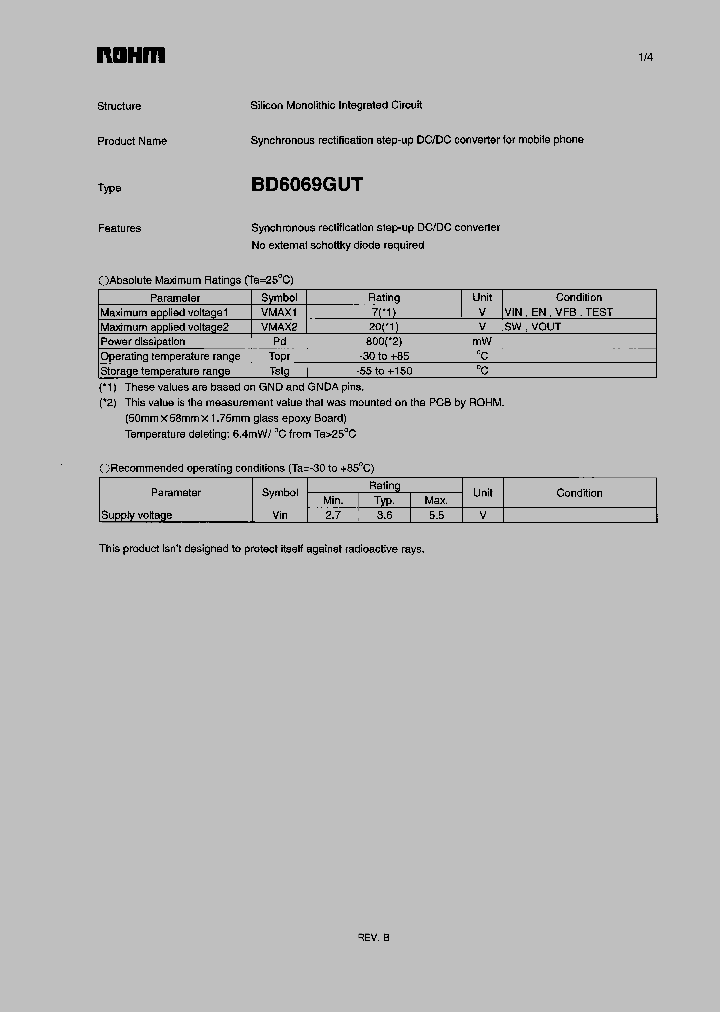 BD6069GUT_3817136.PDF Datasheet