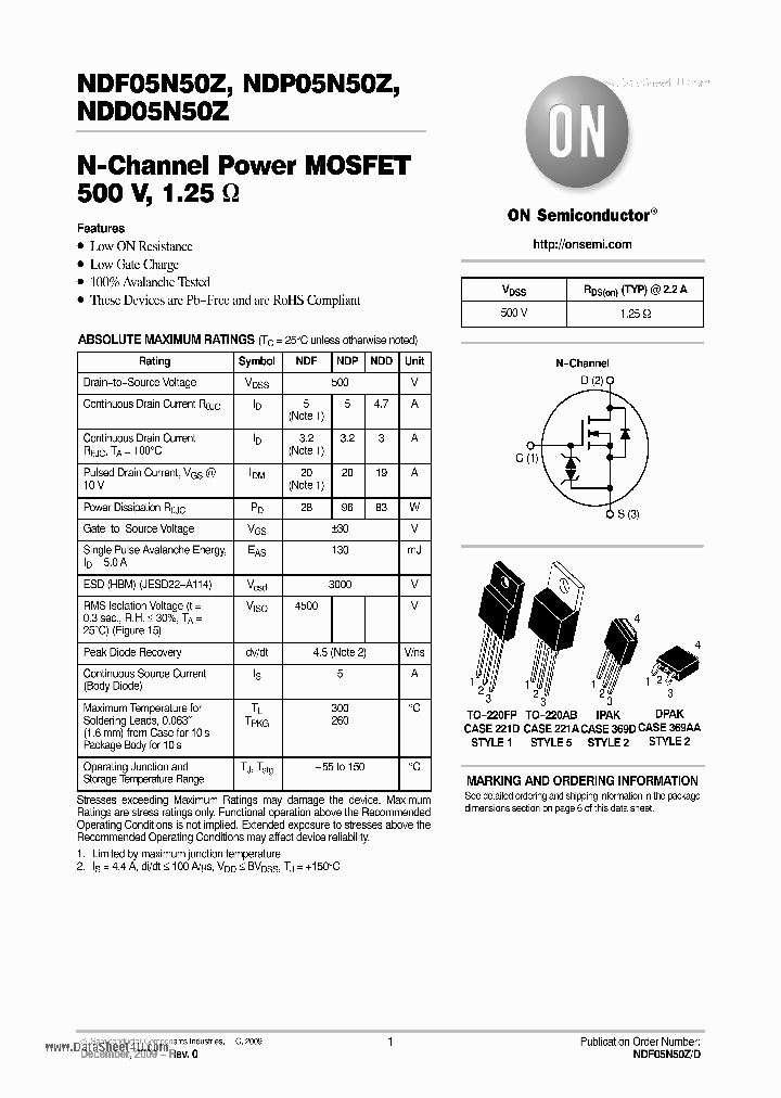 NDP05N50Z_4098135.PDF Datasheet