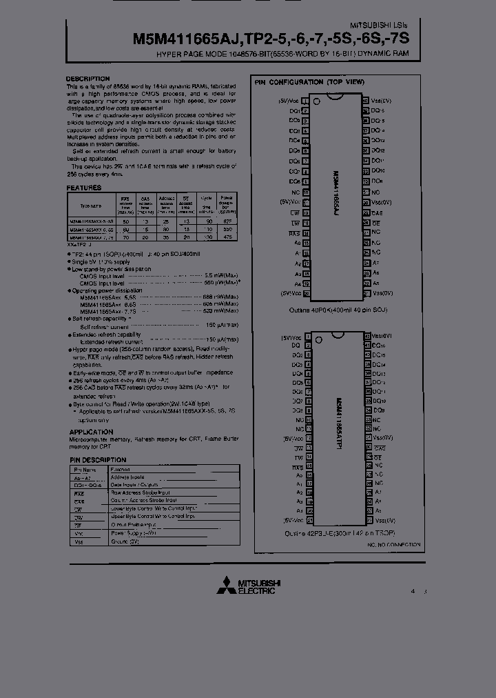 M5M411665ATP2-7T_3858267.PDF Datasheet