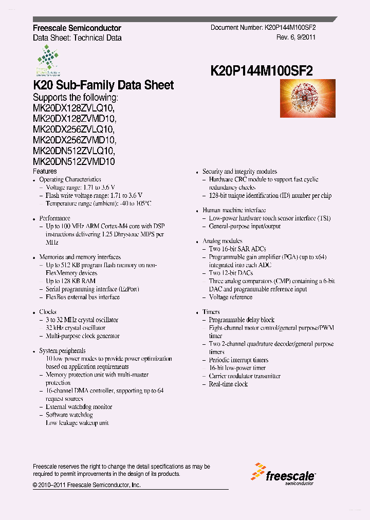 MK20DN512ZVLQ10_4341338.PDF Datasheet