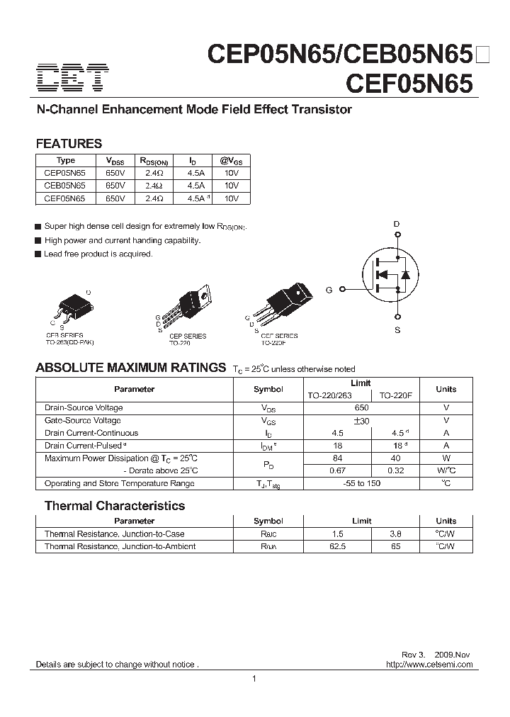 CEF05N65_4645118.PDF Datasheet