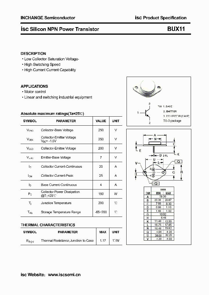 BUX11_4722366.PDF Datasheet