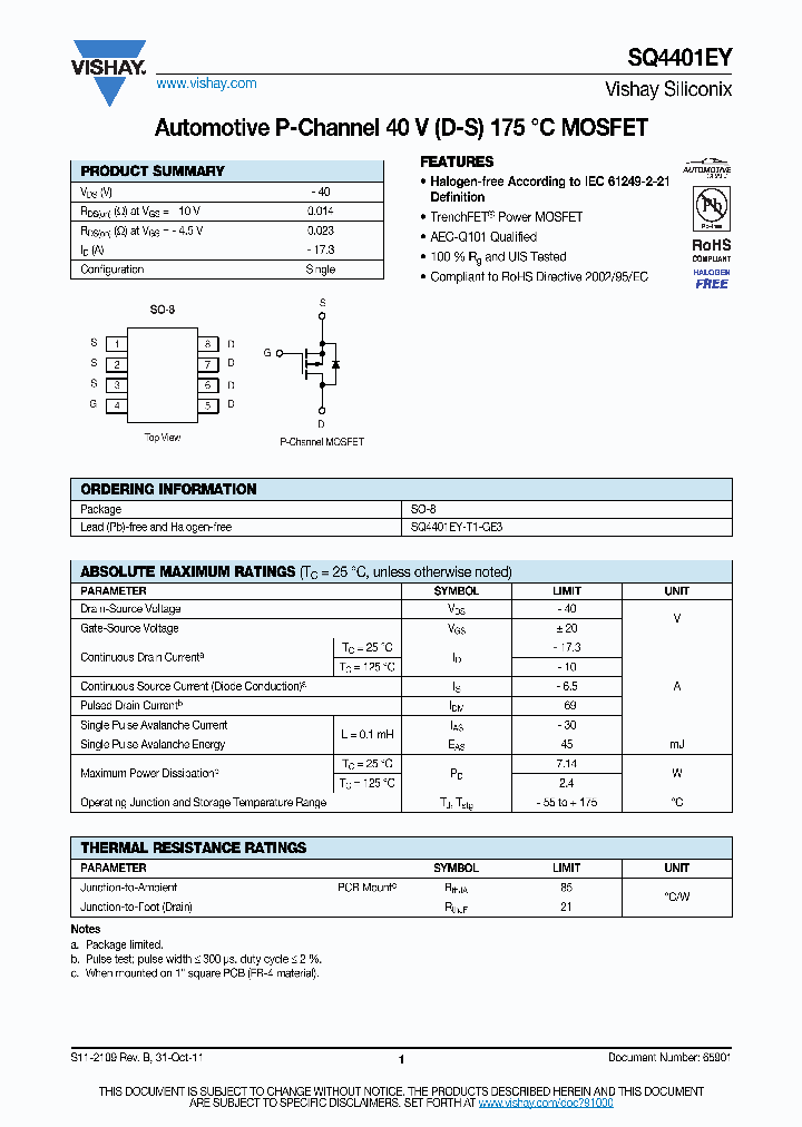 SQ4401EY_4740053.PDF Datasheet