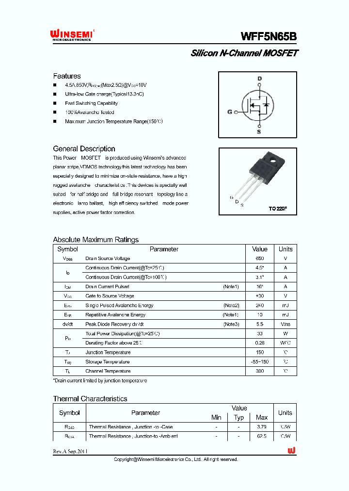 WFF5N65B_4782141.PDF Datasheet