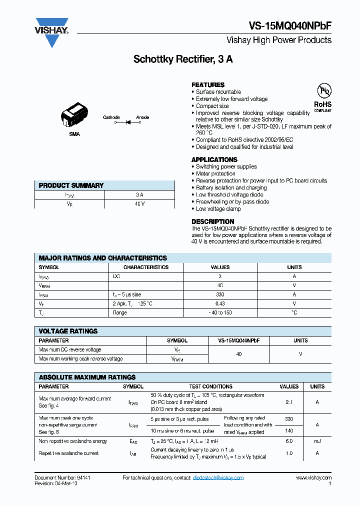 15MQ040NPBF10_5160387.PDF Datasheet