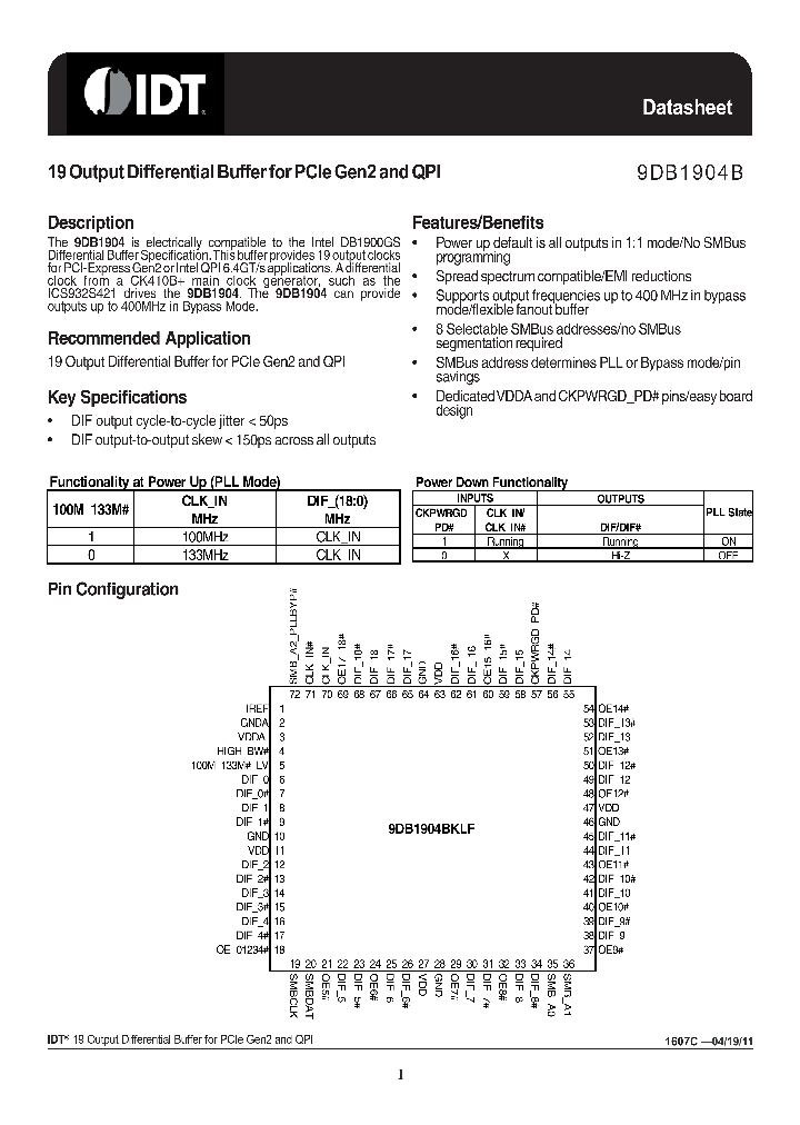 9DB1904BKLF_5181941.PDF Datasheet