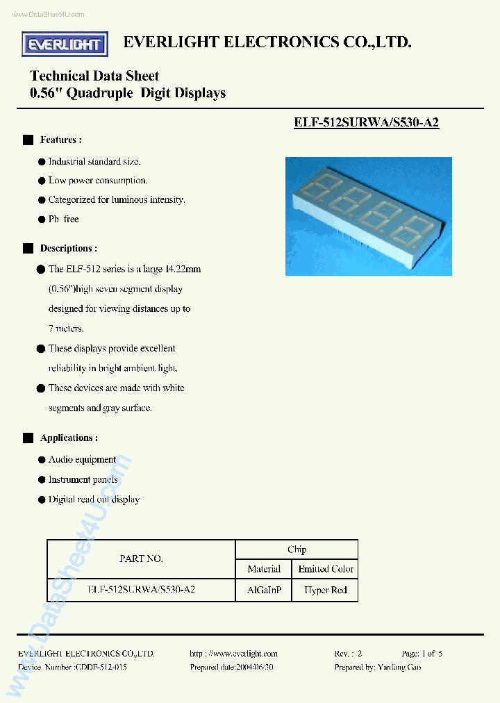ELF-512SURWAS530-A2_5510173.PDF Datasheet