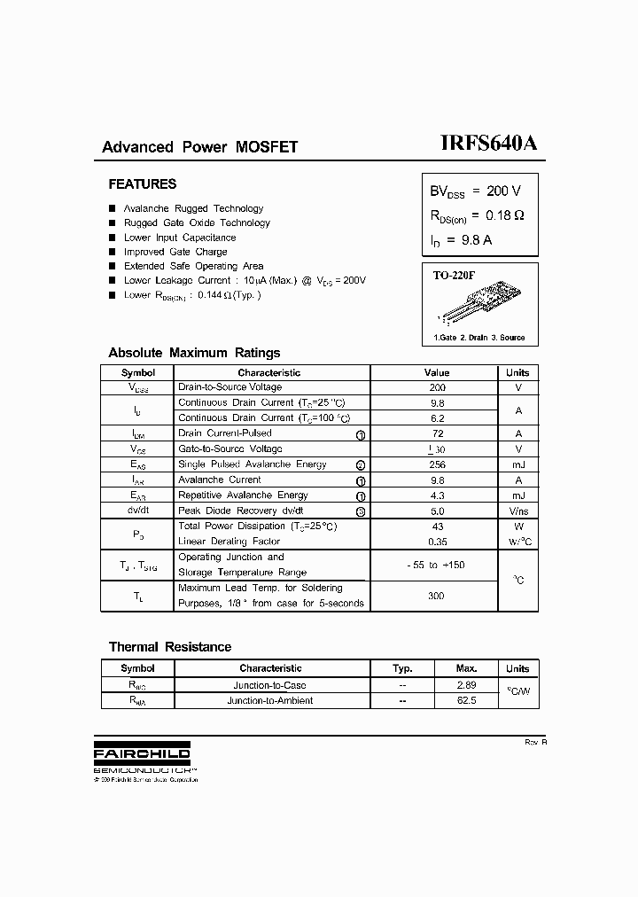 IRFS640A_5522751.PDF Datasheet