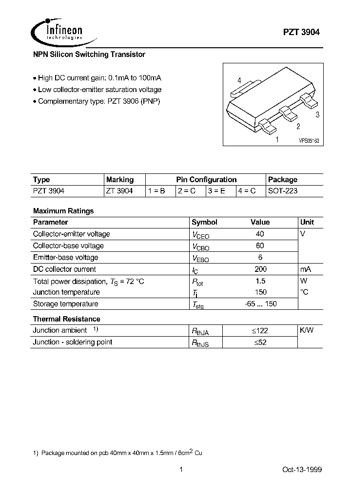 PZT3904E6327_5555721.PDF Datasheet