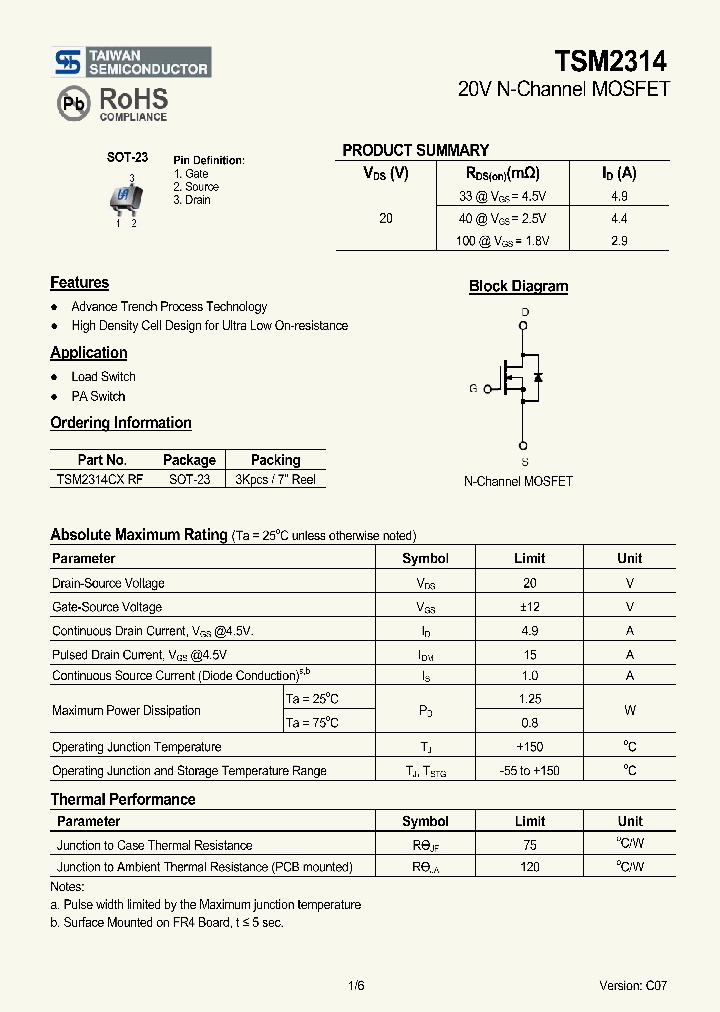 TSM2314CXRF_5578075.PDF Datasheet