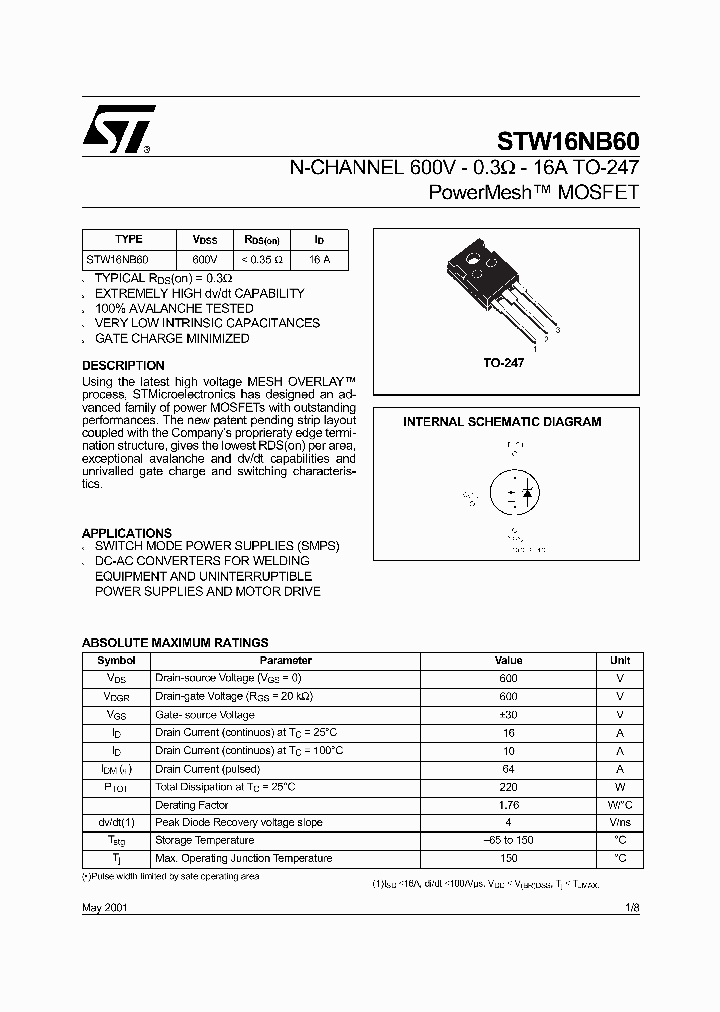 STW16NB60_5733690.PDF Datasheet