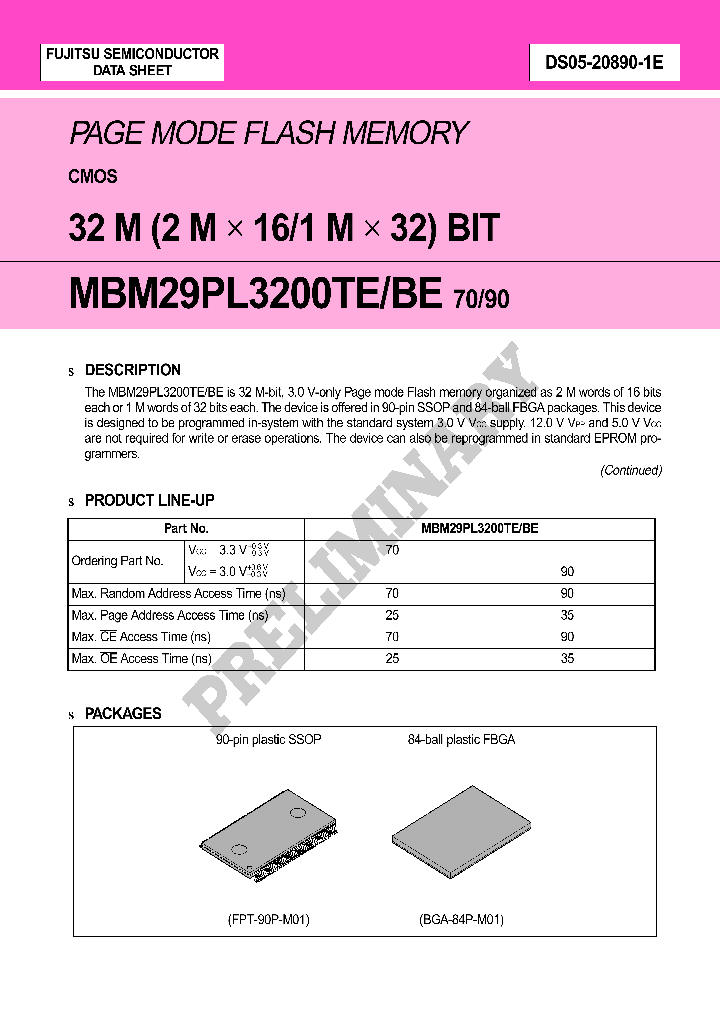 MBM29PL3200BE70PFV_5889423.PDF Datasheet