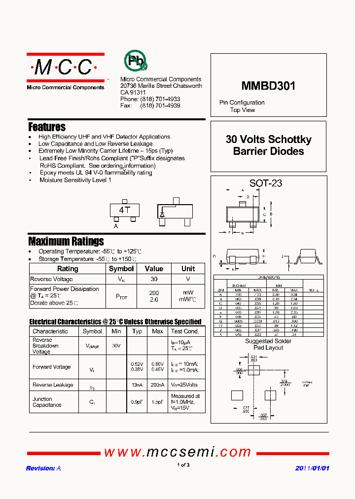 MMBD301_6147946.PDF Datasheet