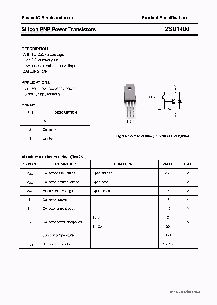 2SB1400_6287741.PDF Datasheet