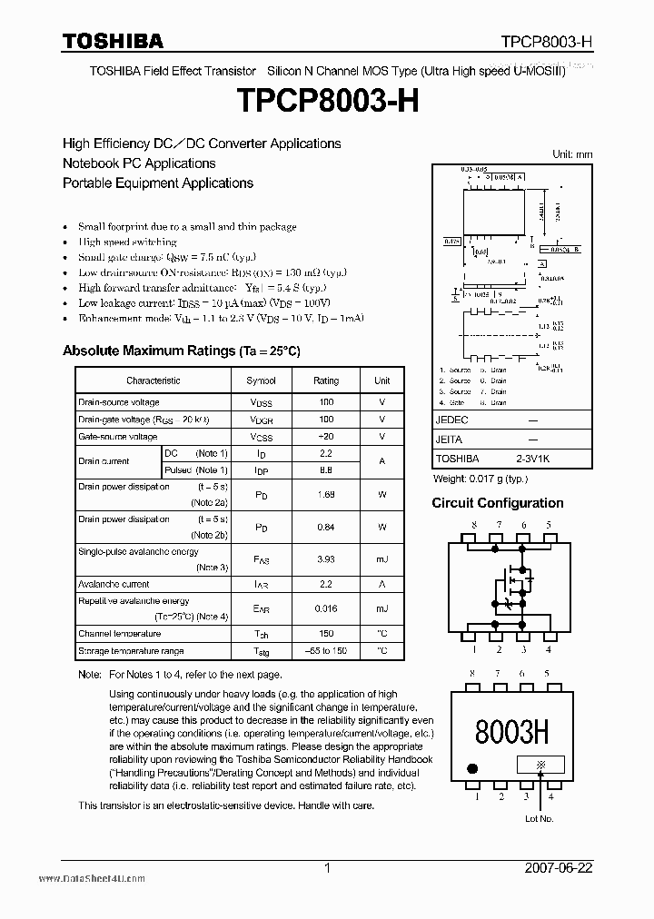 TPCP8003-H_6357823.PDF Datasheet