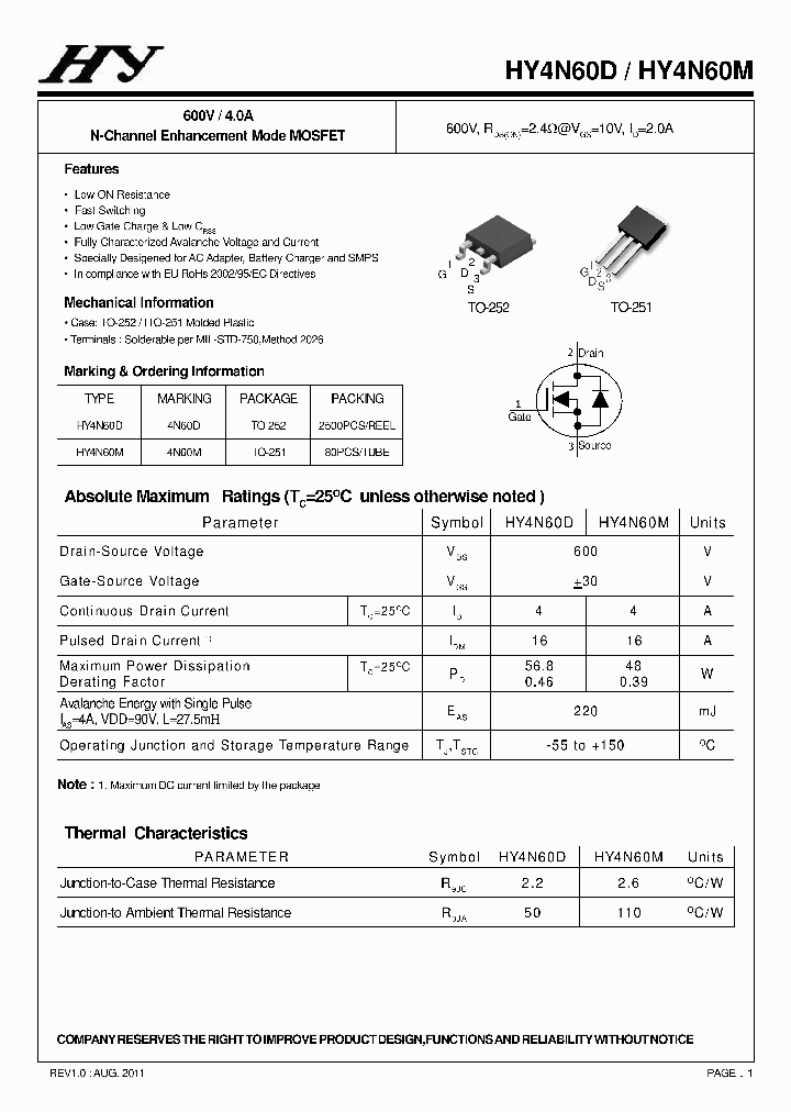 HY4N60D_6364537.PDF Datasheet