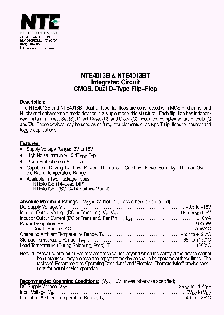 NTE4013B_6935521.PDF Datasheet