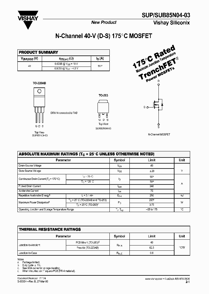 SUB85N04-03-E3_6847261.PDF Datasheet