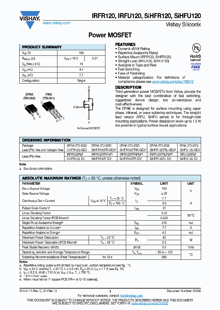 IRFR-120_6988014.PDF Datasheet