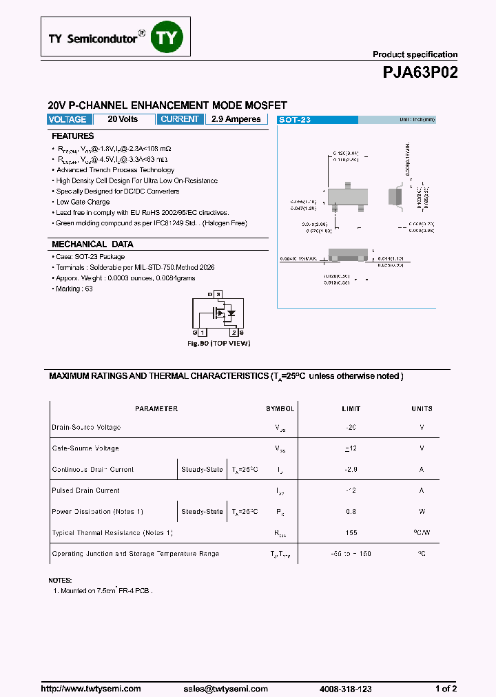 PJA63P02_7531062.PDF Datasheet