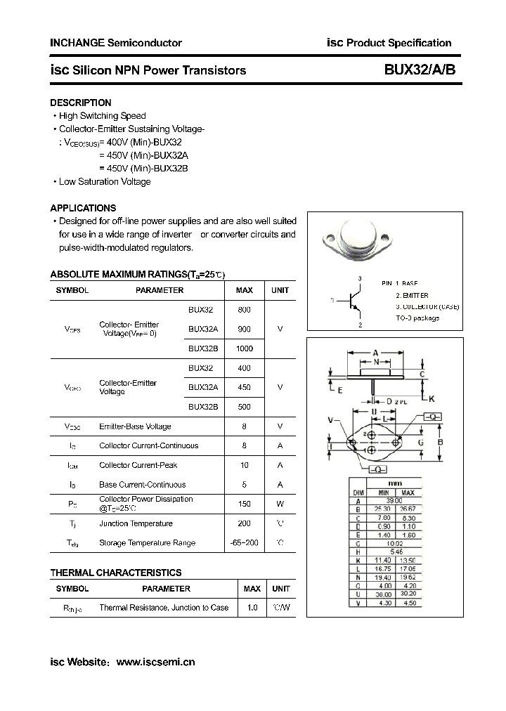 BUX32_7639634.PDF Datasheet