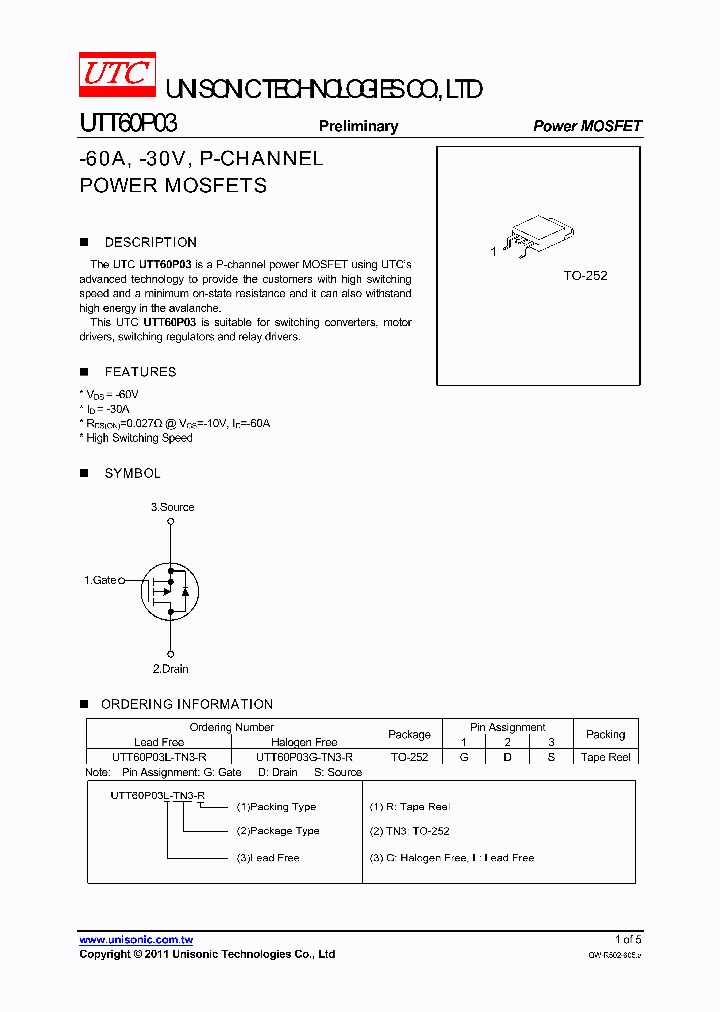 UTT60P03_7907878.PDF Datasheet