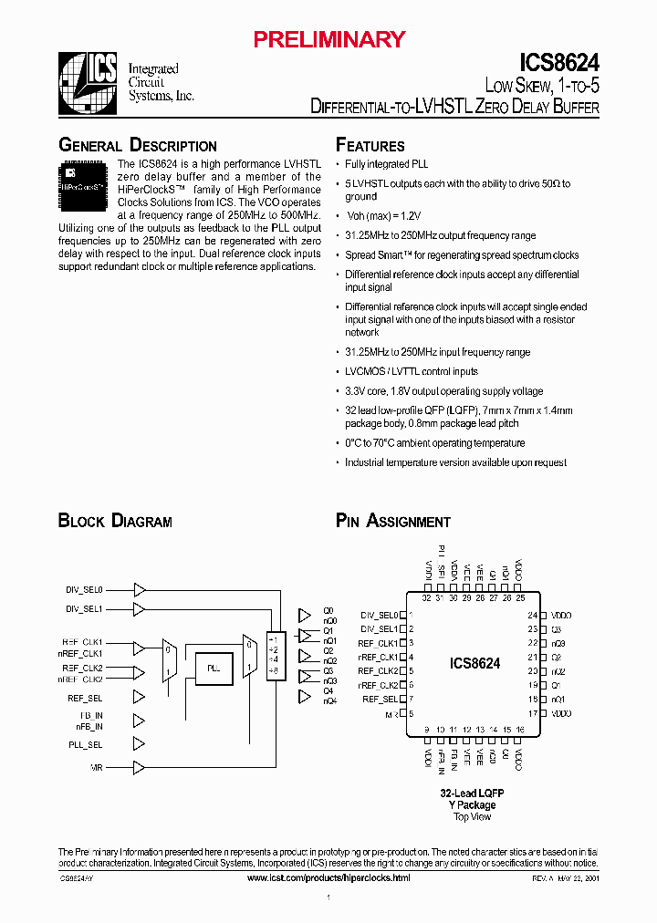 ICS8624AYLFT_8062473.PDF Datasheet