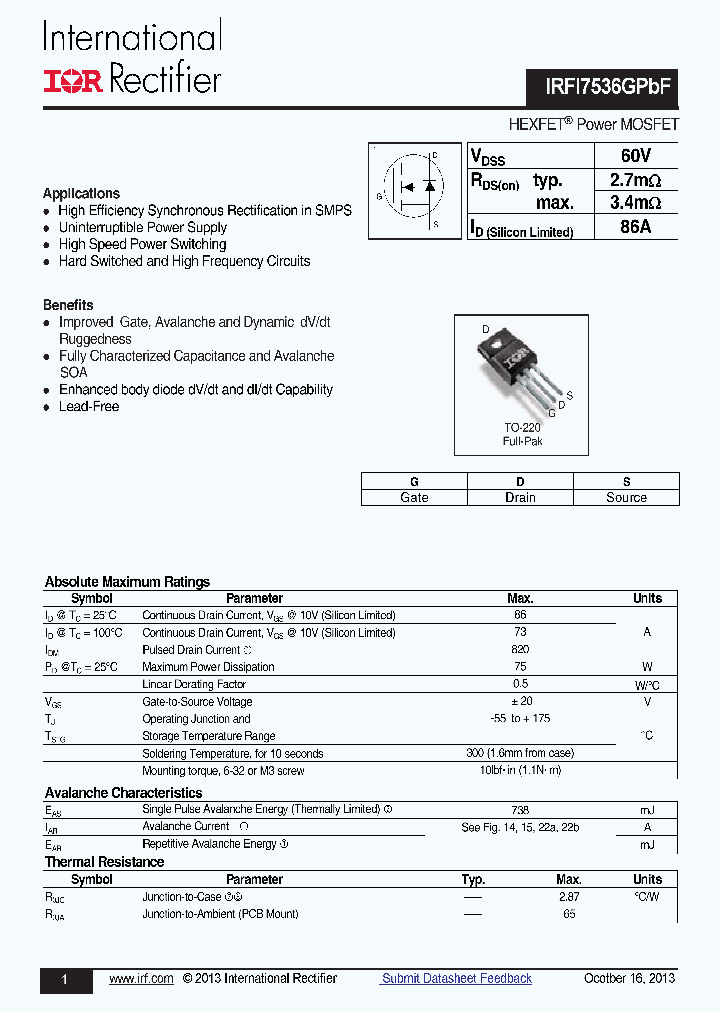 IRFI7536GPBF_8109316.PDF Datasheet