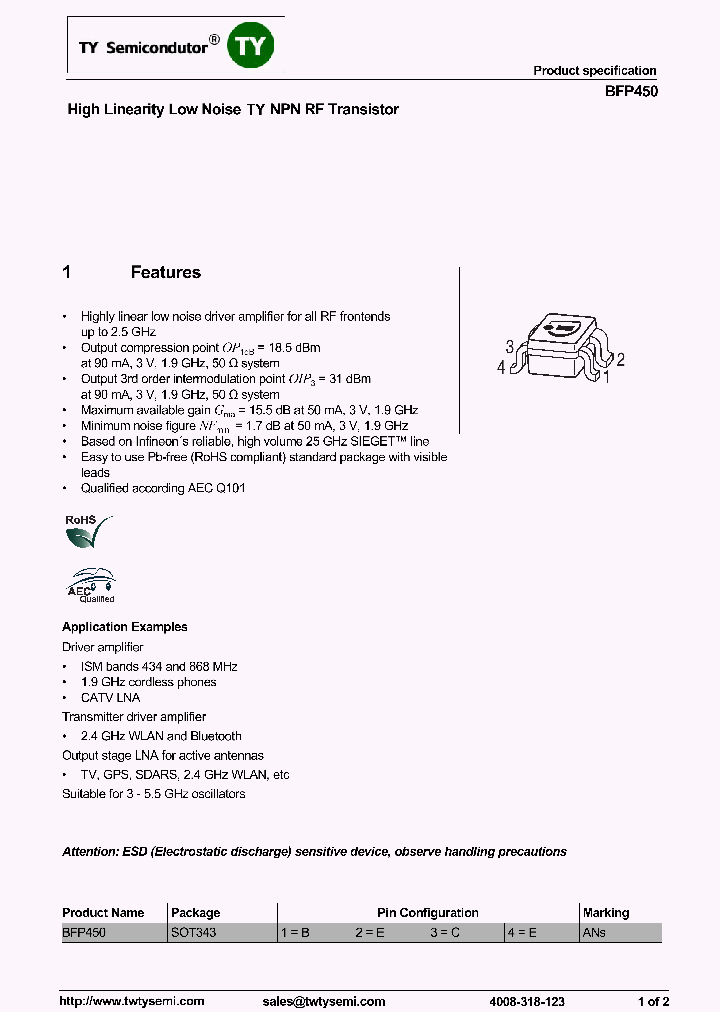 BFP450_8168239.PDF Datasheet