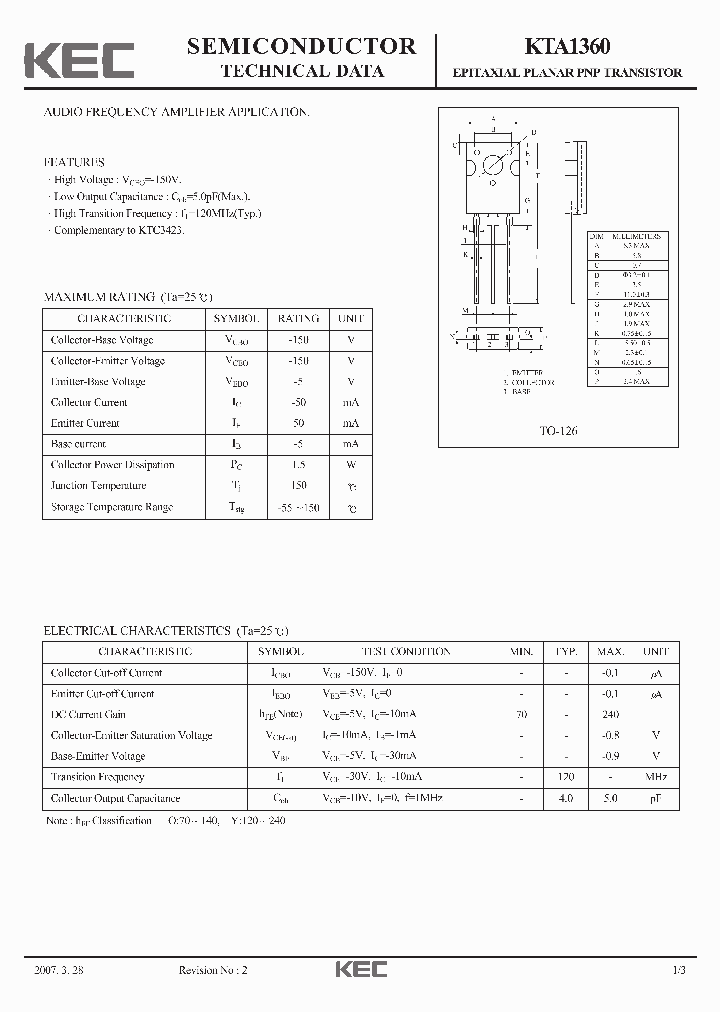 KTA1360_8214696.PDF Datasheet