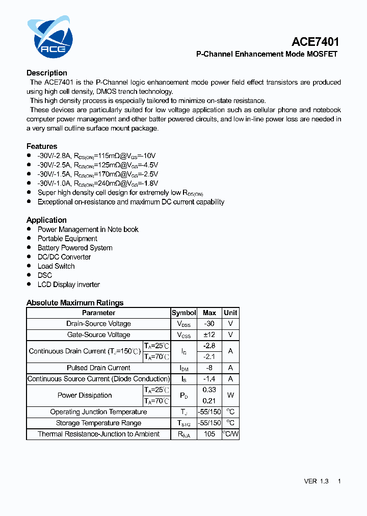 ACE7401_8291176.PDF Datasheet