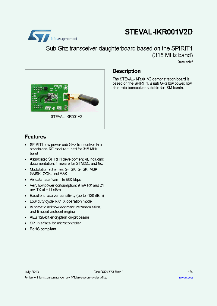 STEVAL-IKR001V2D_8313829.PDF Datasheet