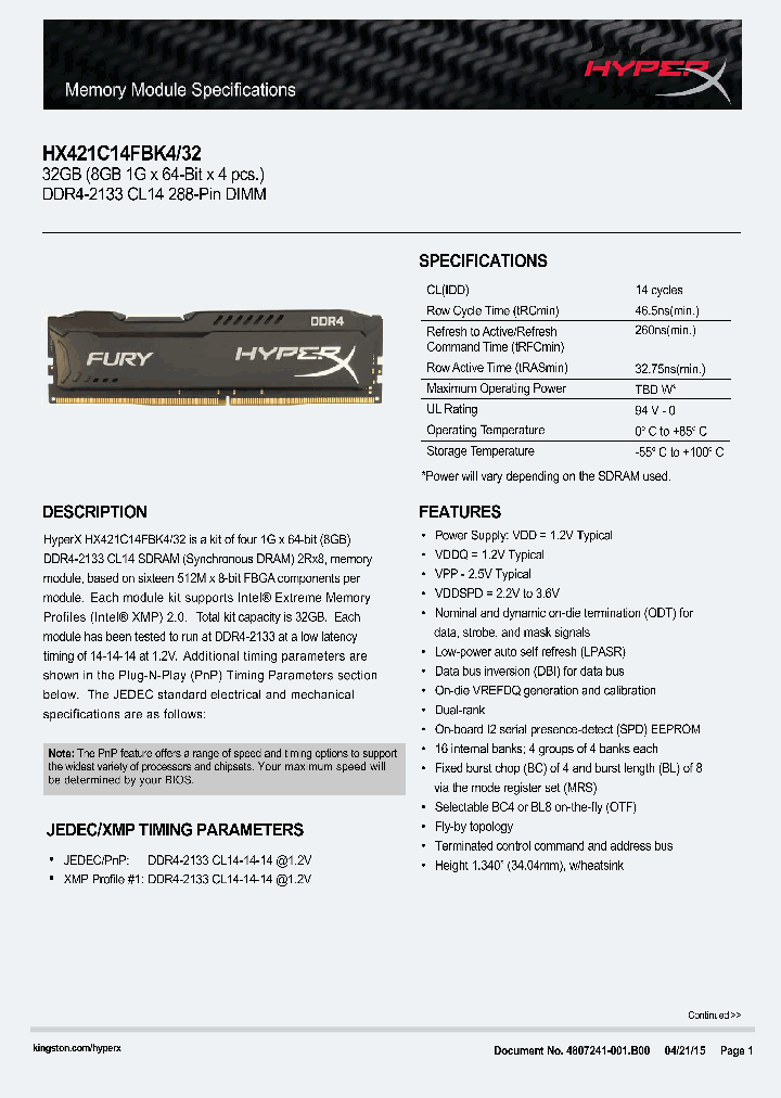 HX421C14FBK4-32_8317742.PDF Datasheet