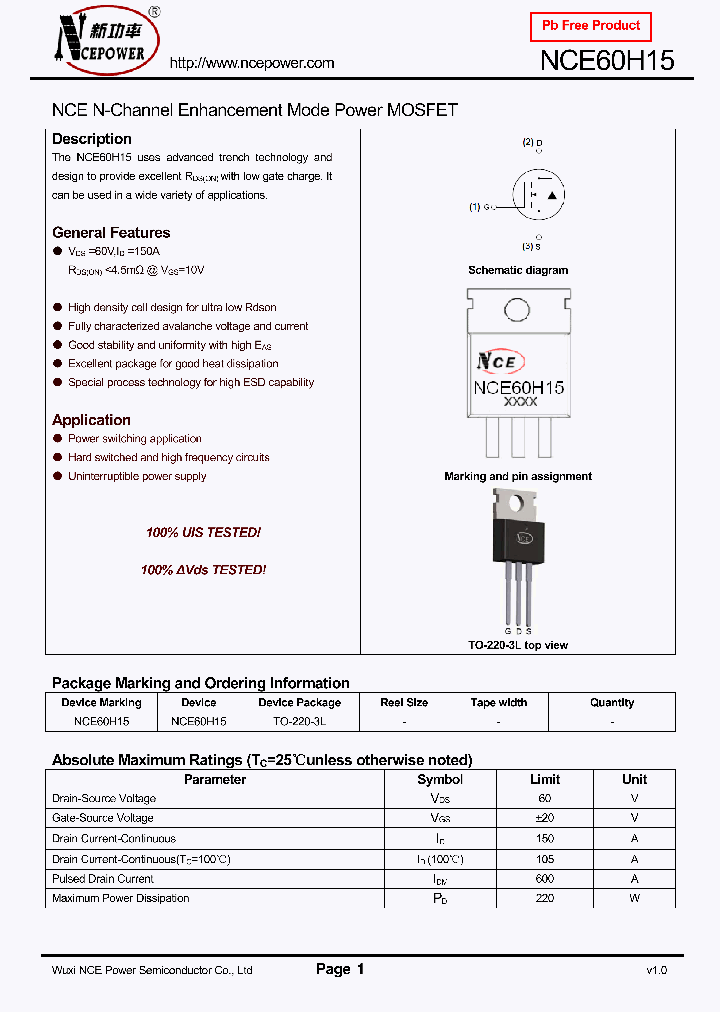 NCE60H15_8341784.PDF Datasheet