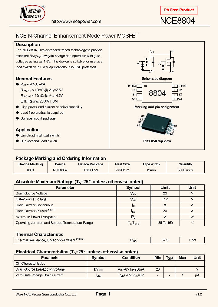 NCE8804_8354490.PDF Datasheet