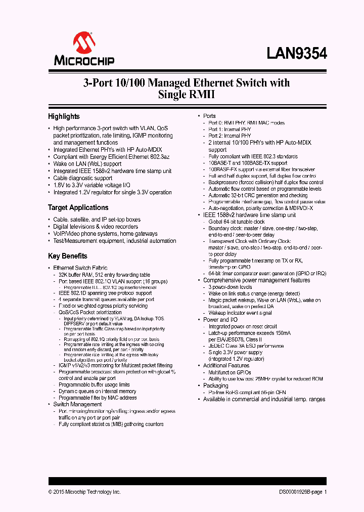 LAN9354_8365113.PDF Datasheet