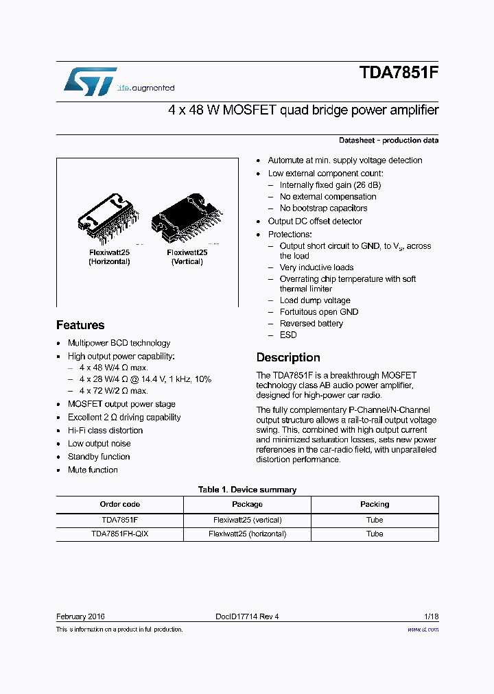 TDA7851F_8368354.PDF Datasheet