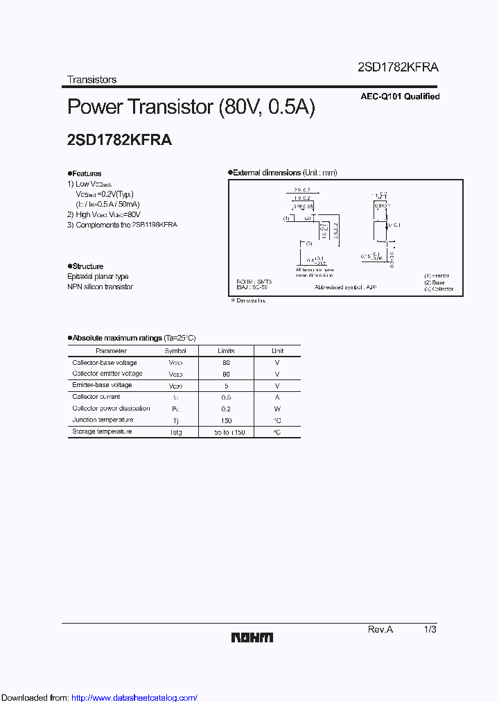 2SD1782KFRAT146_8420310.PDF Datasheet