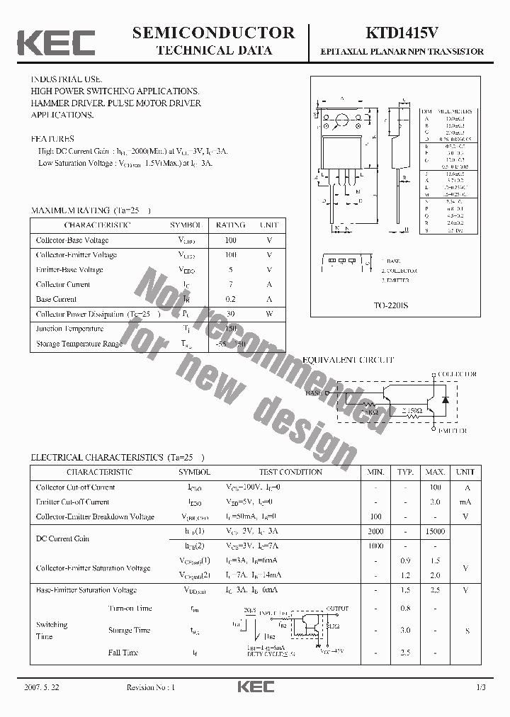 KTD1415V_8425212.PDF Datasheet