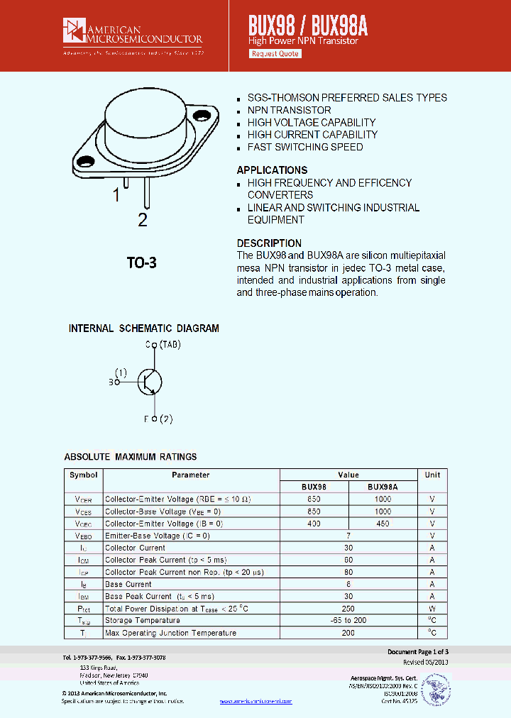 BUX98_8561117.PDF Datasheet