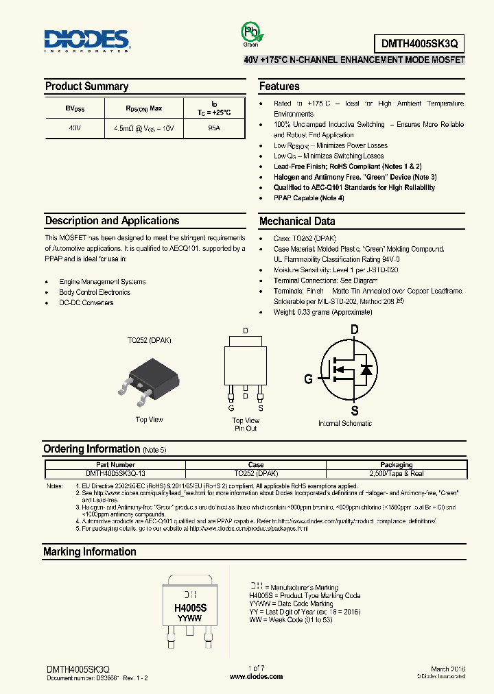 DMTH4005SK3Q-13_8580312.PDF Datasheet