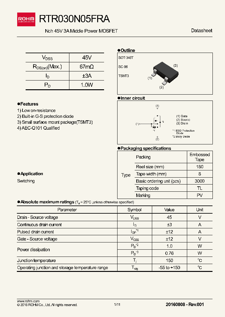 RTR030N05FRA_8804815.PDF Datasheet