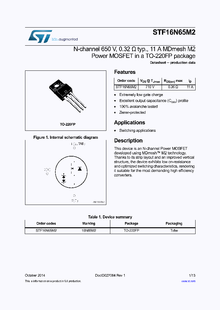 STF16N65M2_8821785.PDF Datasheet