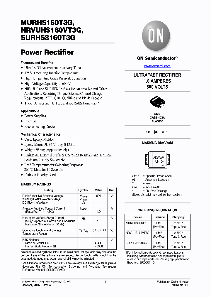 NRVUHS160VT3G_8910211.PDF Datasheet