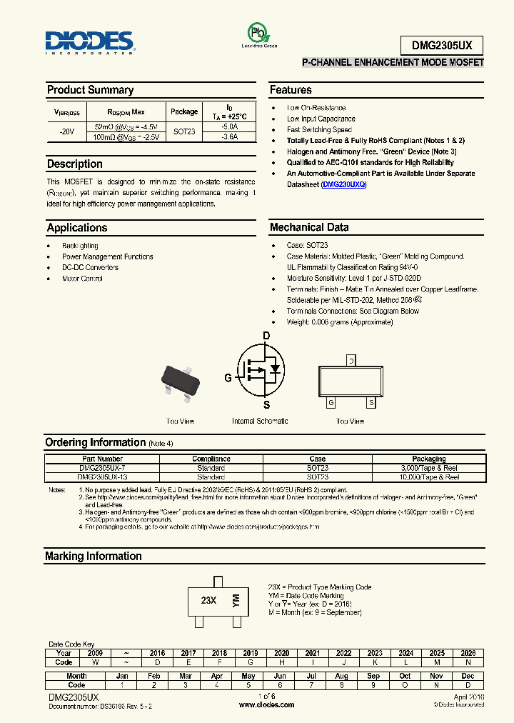 DMG2305UX_8912120.PDF Datasheet