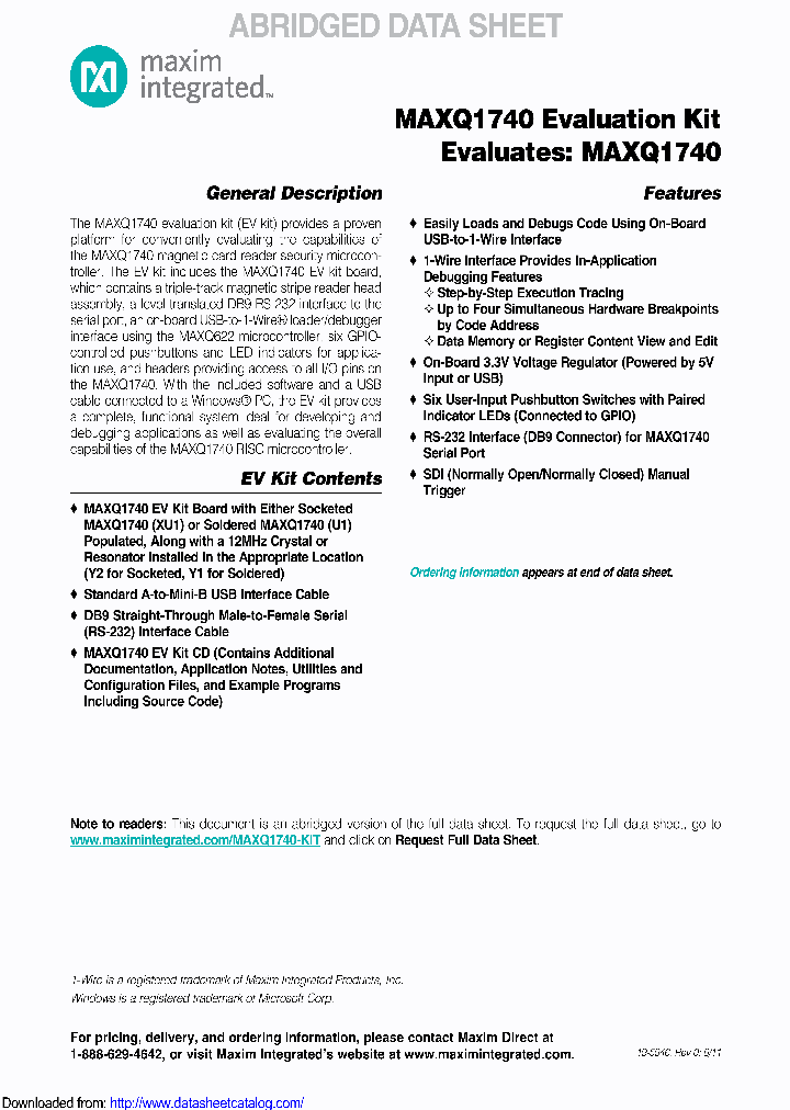MAXQ1740-KIT_8912676.PDF Datasheet