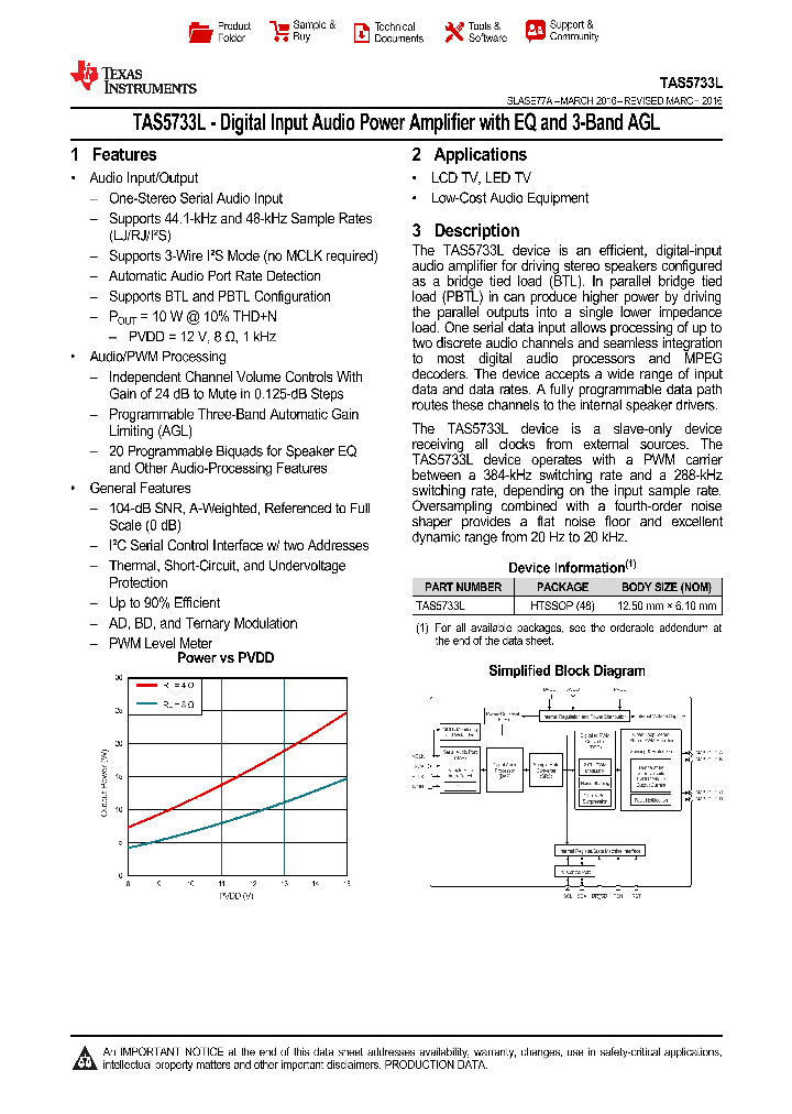 TAS5733L_9052222.PDF Datasheet