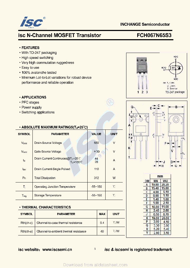 FCH067N65S3_9059486.PDF Datasheet