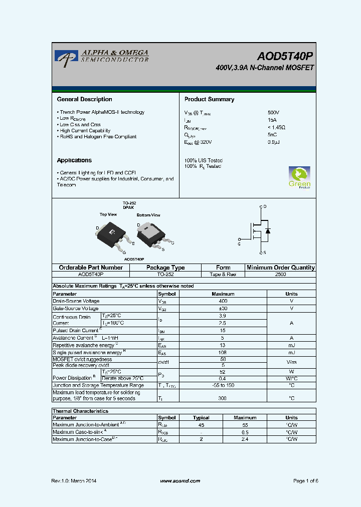 AOD5T40P_9062629.PDF Datasheet